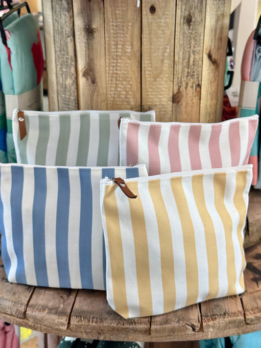 Striped Canvas Accessory Bag