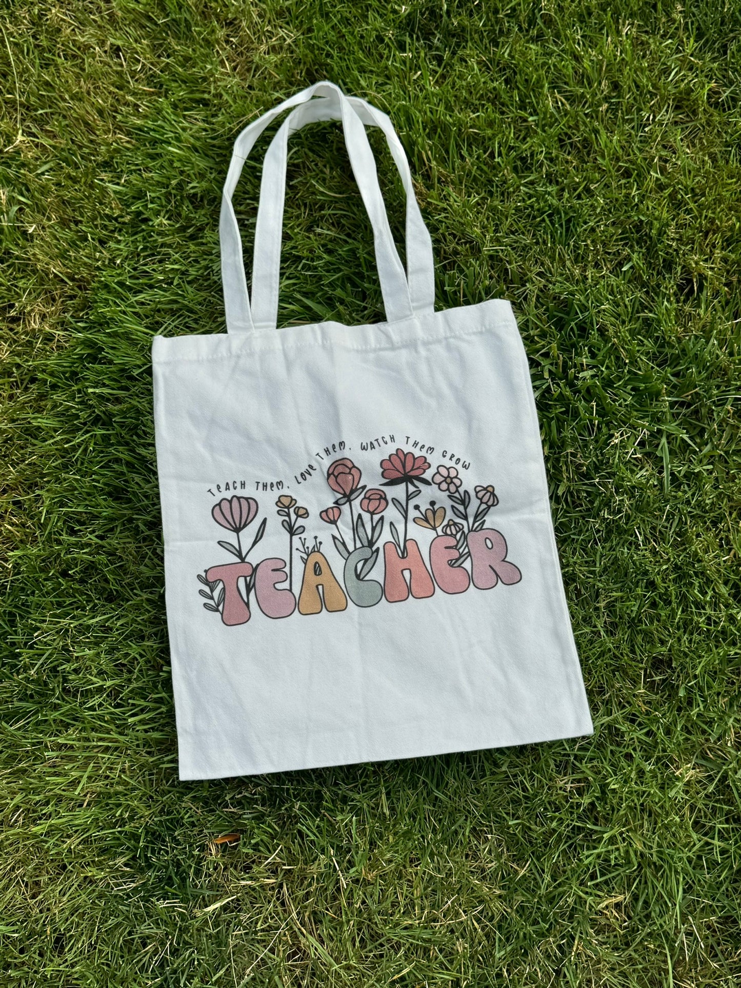 Floral Teacher Canvas Bag