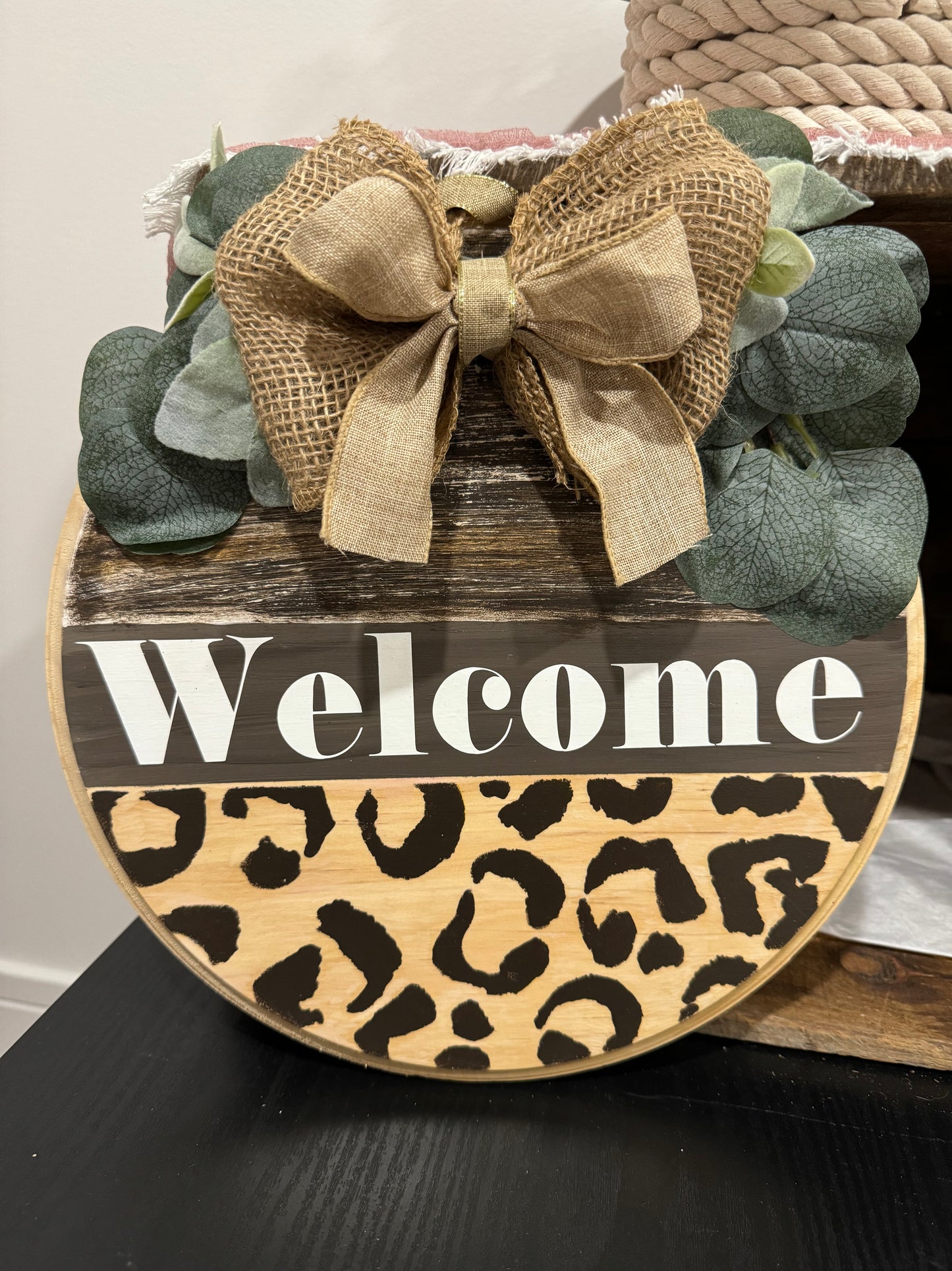 Leopard Welcome Sign