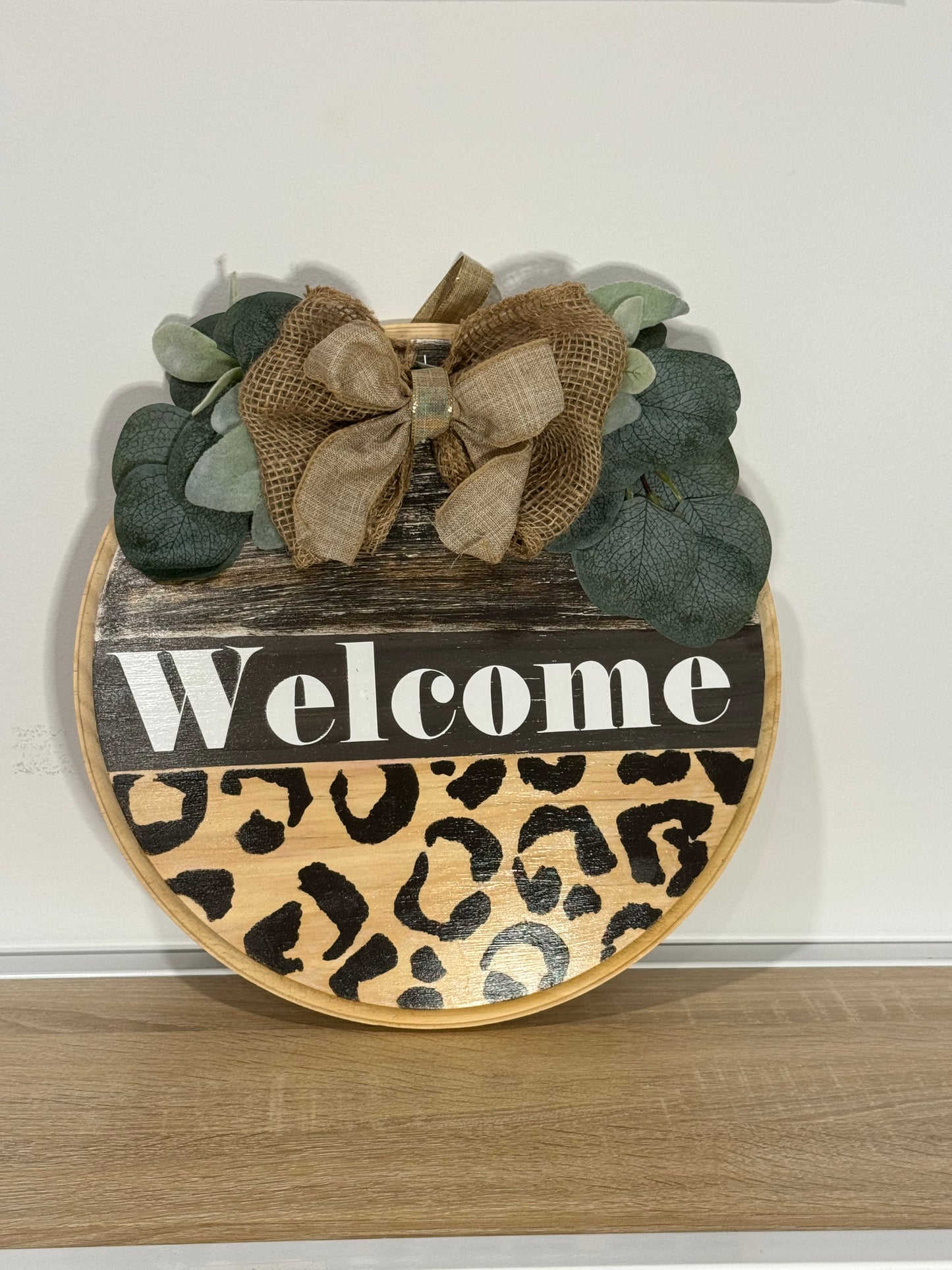 Leopard Welcome Sign