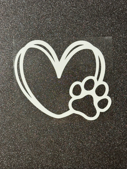 Paw Heart Car Decal