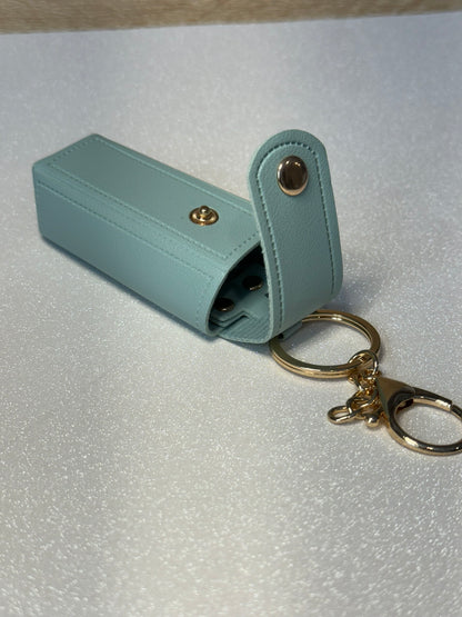 Faux Leather Chapstick Keychain