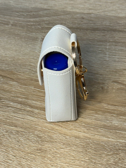 Faux Leather Chapstick Keychain