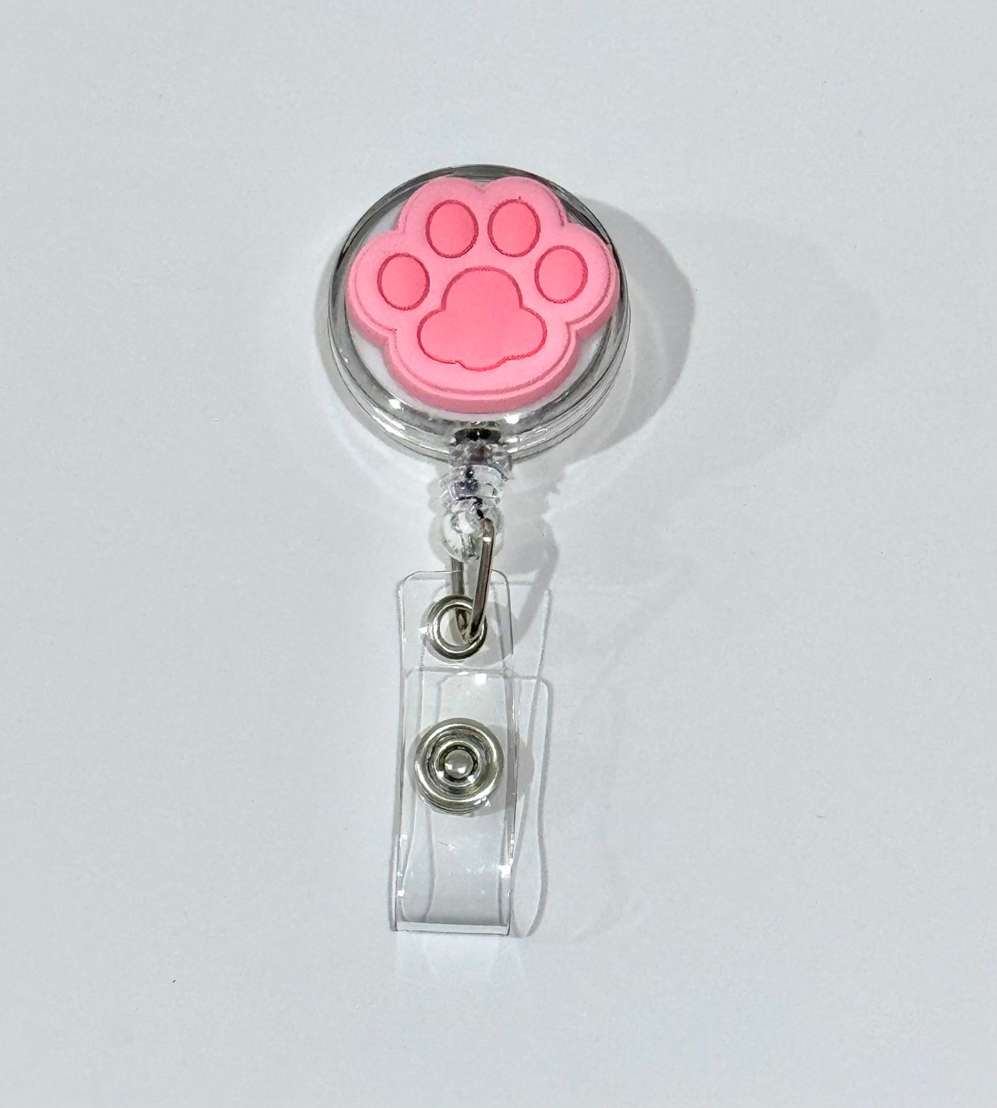 Paw Print Retractable Badge Holder