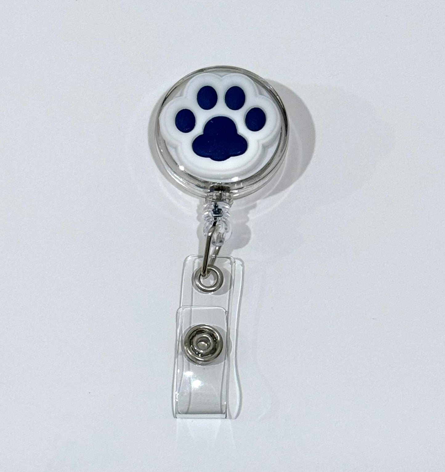 Paw Print Retractable Badge Holder