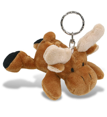 This charming 4-inch plush moose keychain brings Maine's beloved wildlife to your pocket or bag. Soft and cuddly with a sturdy keyring, it's an ideal companion for moose enthusiasts and a wonderful gift for children who love the outdoors.