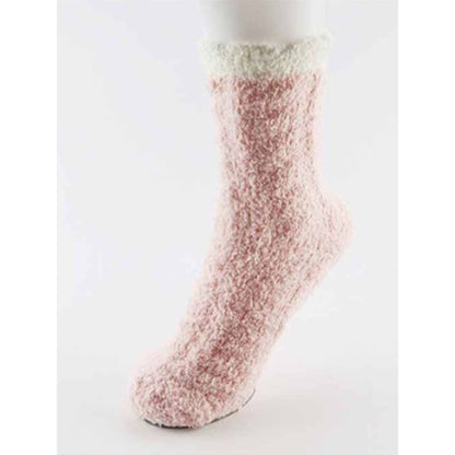 Assorted Cable Knit Pattern Two Tone Cozy Socks