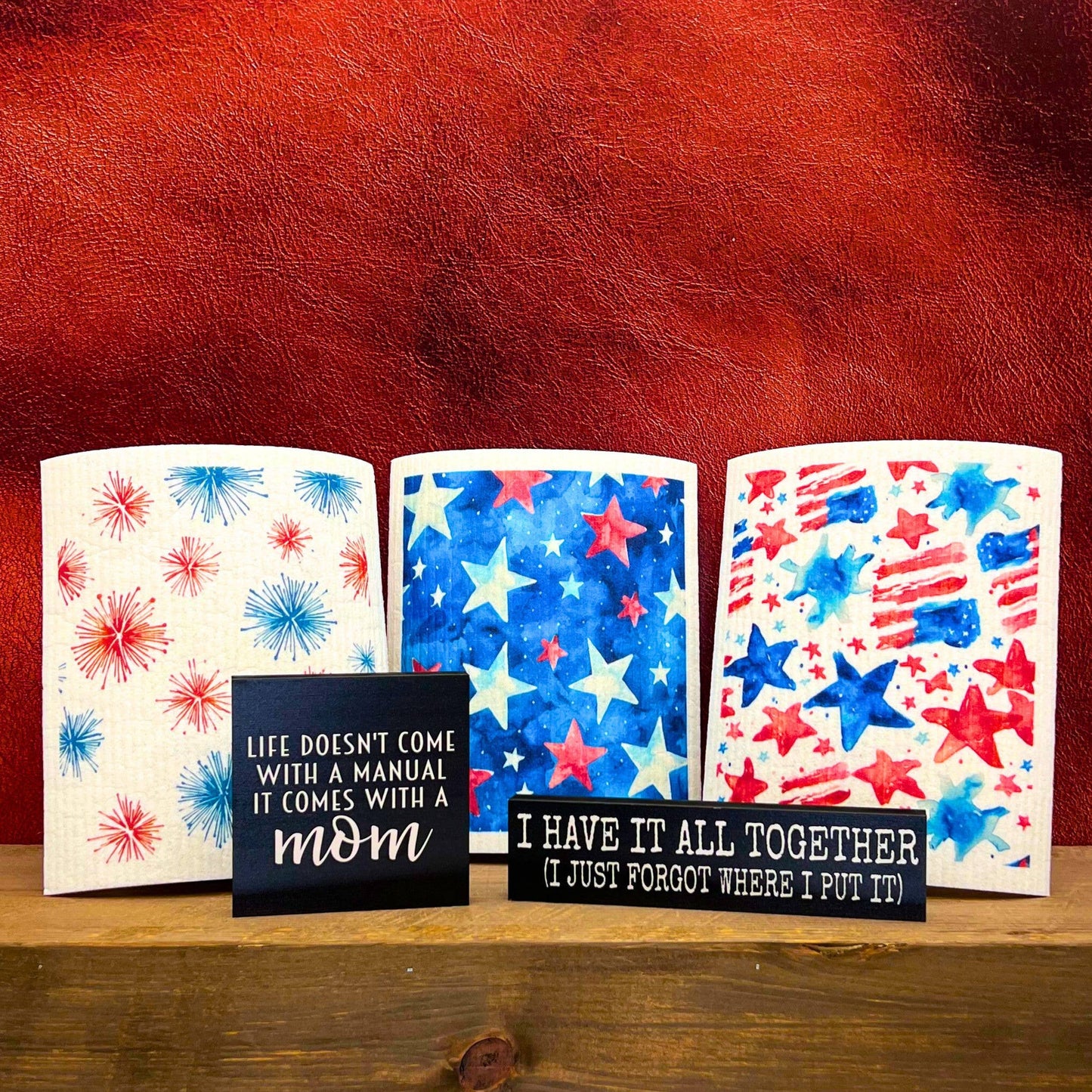 Stars & Stripes 4th of July Swedish Dishcloth - Summer Decor