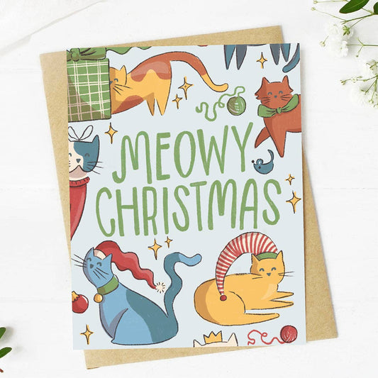 "Meowy Christmas" Cat Christmas Card