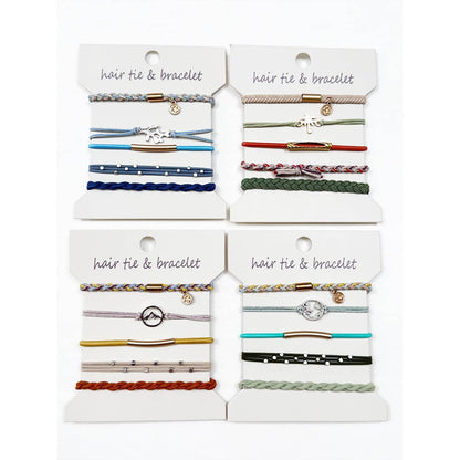 Boho Hair Tie Bracelets- 5pk
