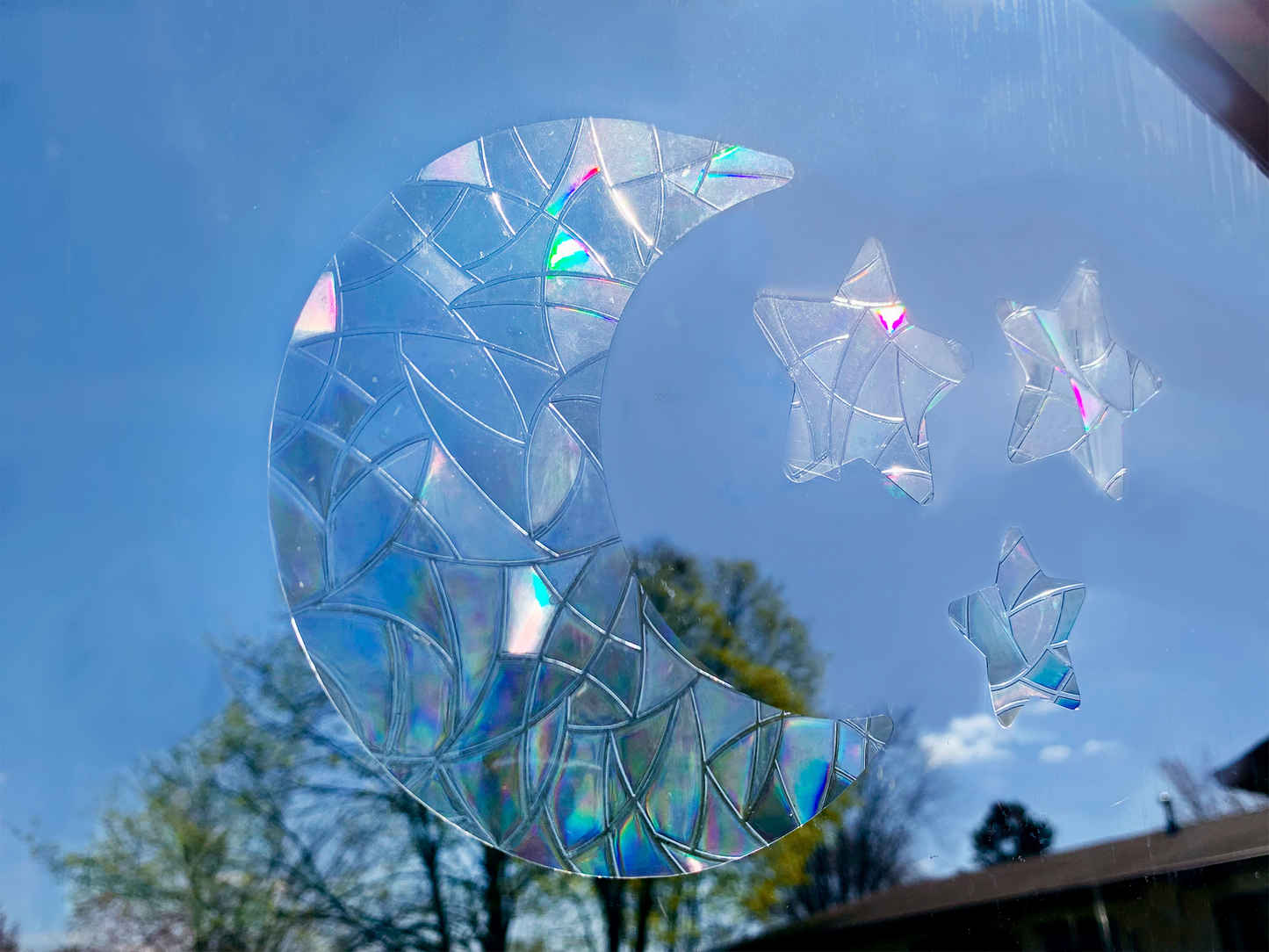 Moon and Stars Suncatcher | 4 Suncatcher Set