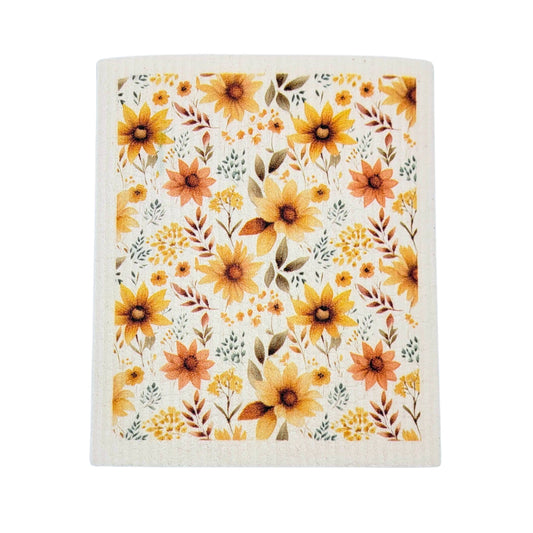 Autumn Sunflower Swedish Dishcloth