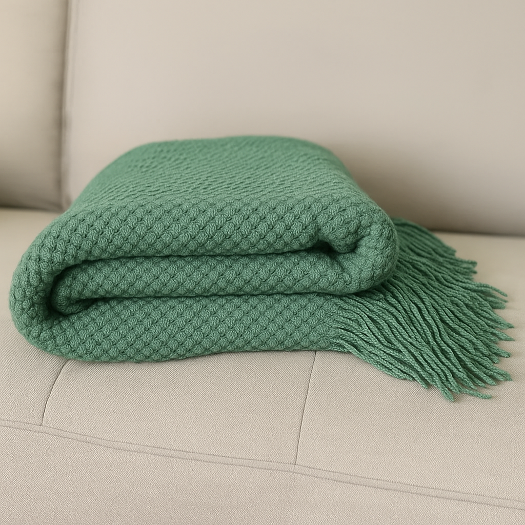 Eucalyptus Textured Knit Throw Blanket  – 50"x60"