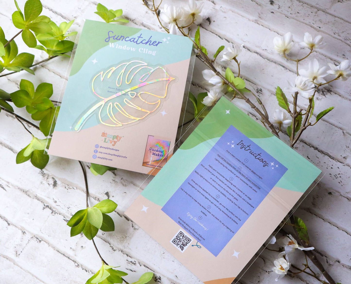 Monstera Leaf Suncatcher Window Cling