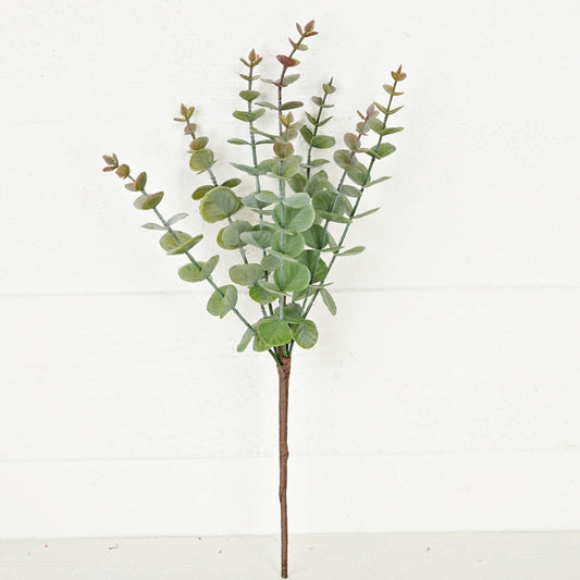 Flocked Green Eucalyptus Leaves